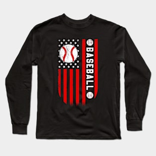 American Flag Baseball Team for Men Boys Girls Women Long Sleeve T-Shirt